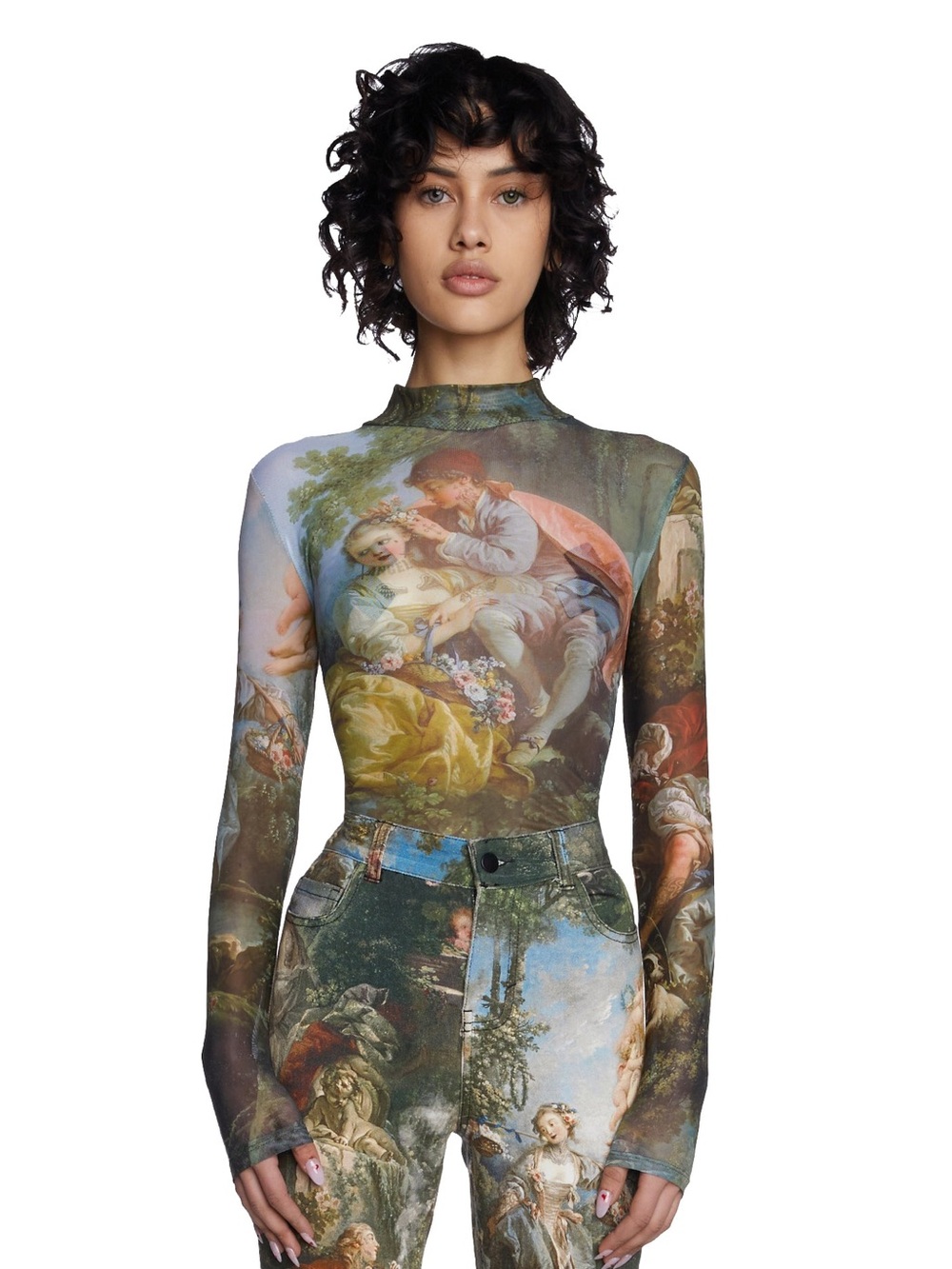 Dolls Kill Current Mood DaVinci’s Demons Mesh Long Sleeve Top